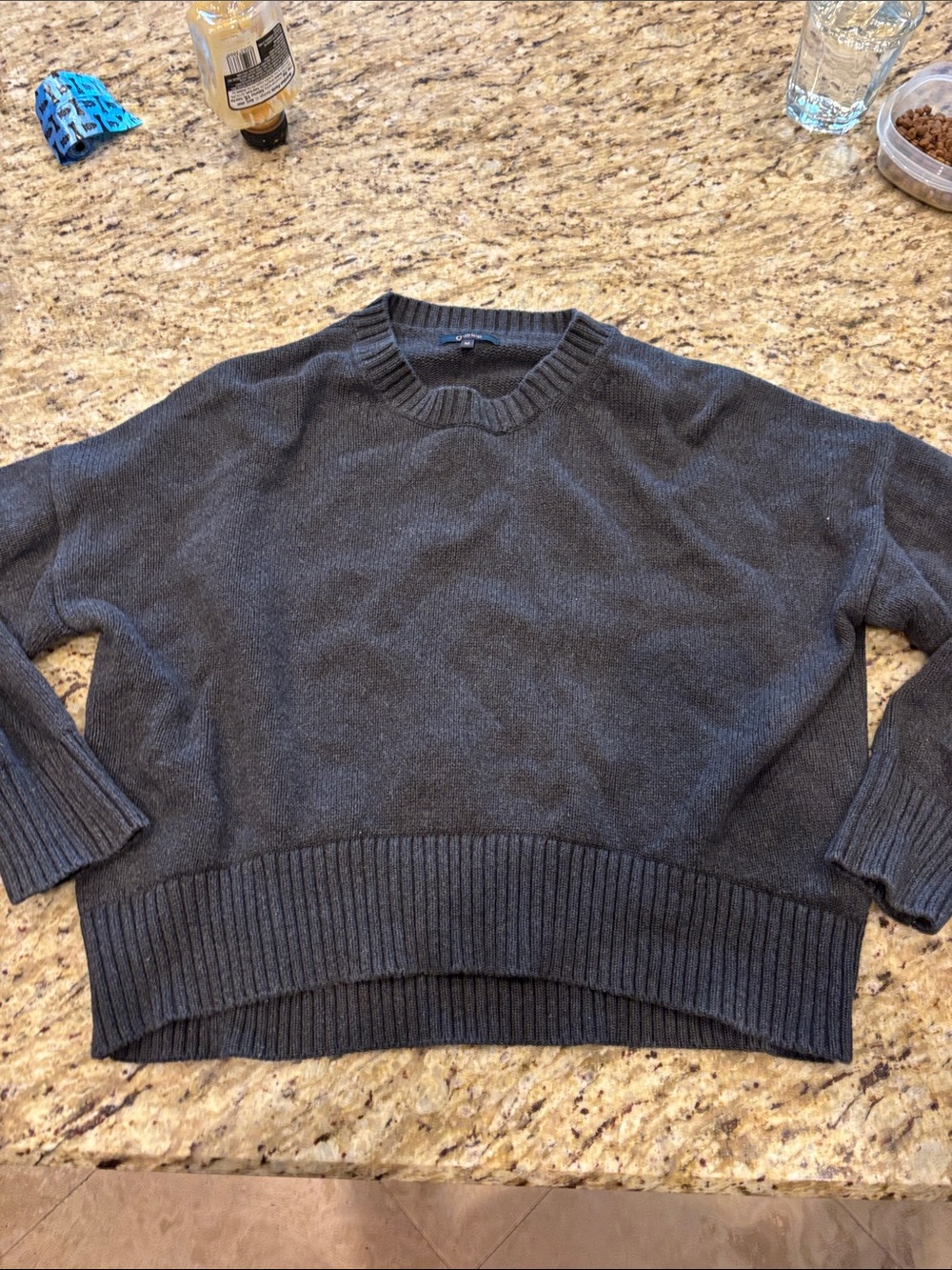 Quince Charcoal Crewneck Sweater. 100% organic cotton